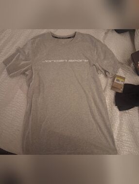 Jordan Men's Heather Grey Short Sleeve Tee with Chest Logo
